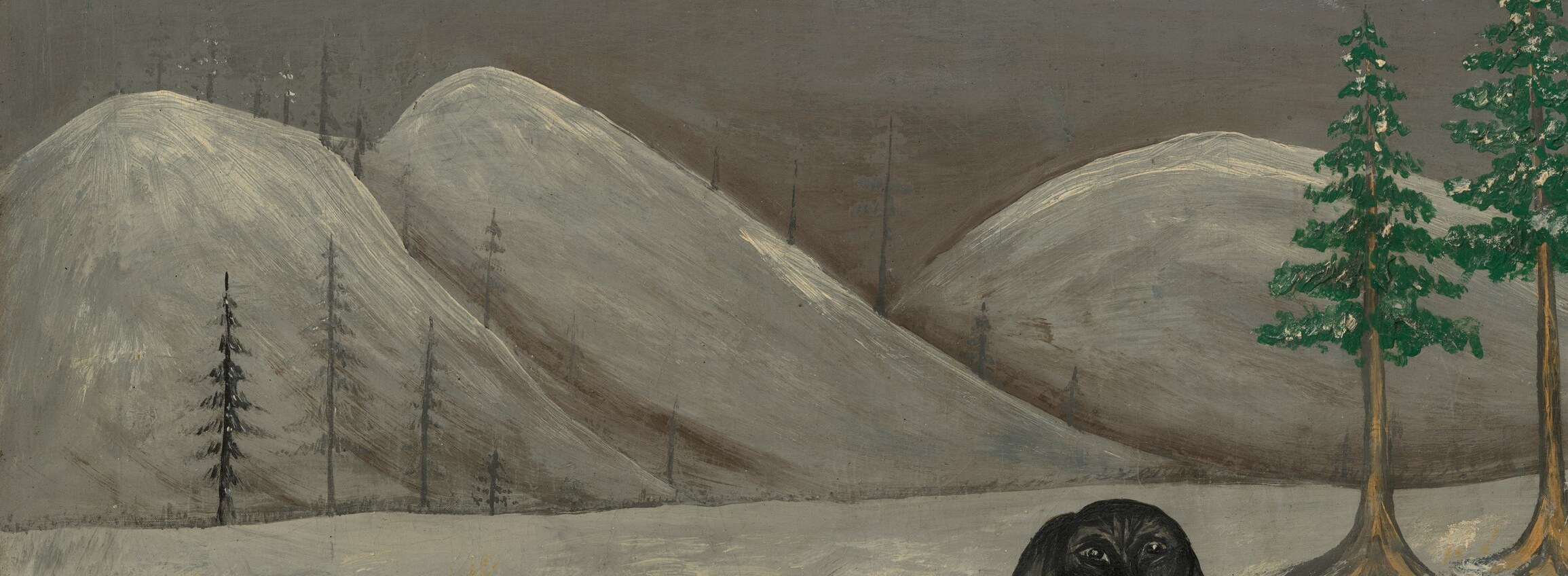 These soft, rounded forms create a sense of depth and establish the winter landscape setting.