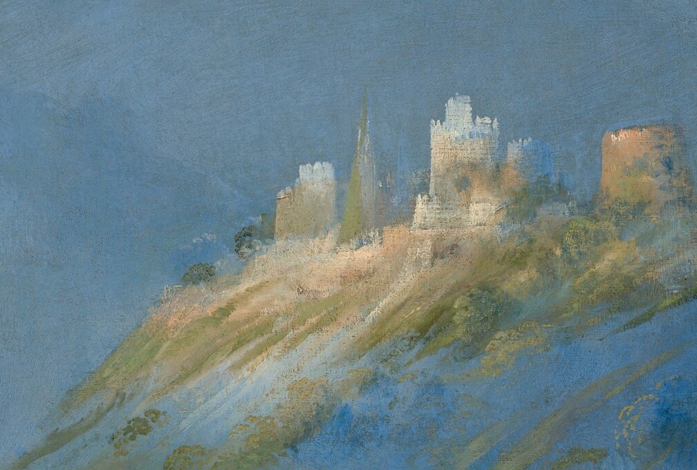 Provides context for the location and scale of the event, adding depth to the landscape.