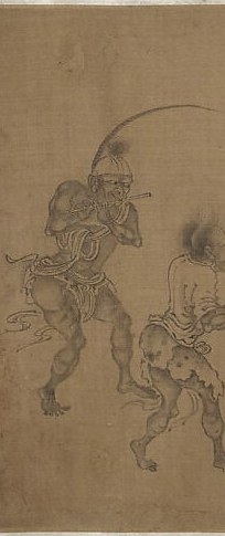 A handscroll unfurled slowly, revealing a tip-to-tail demon wedding.