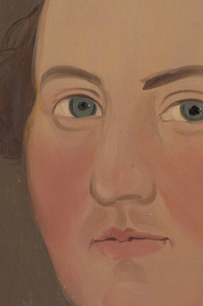 The smooth, almost doll-like rendering of the skin suggests a youthful or idealized subject.