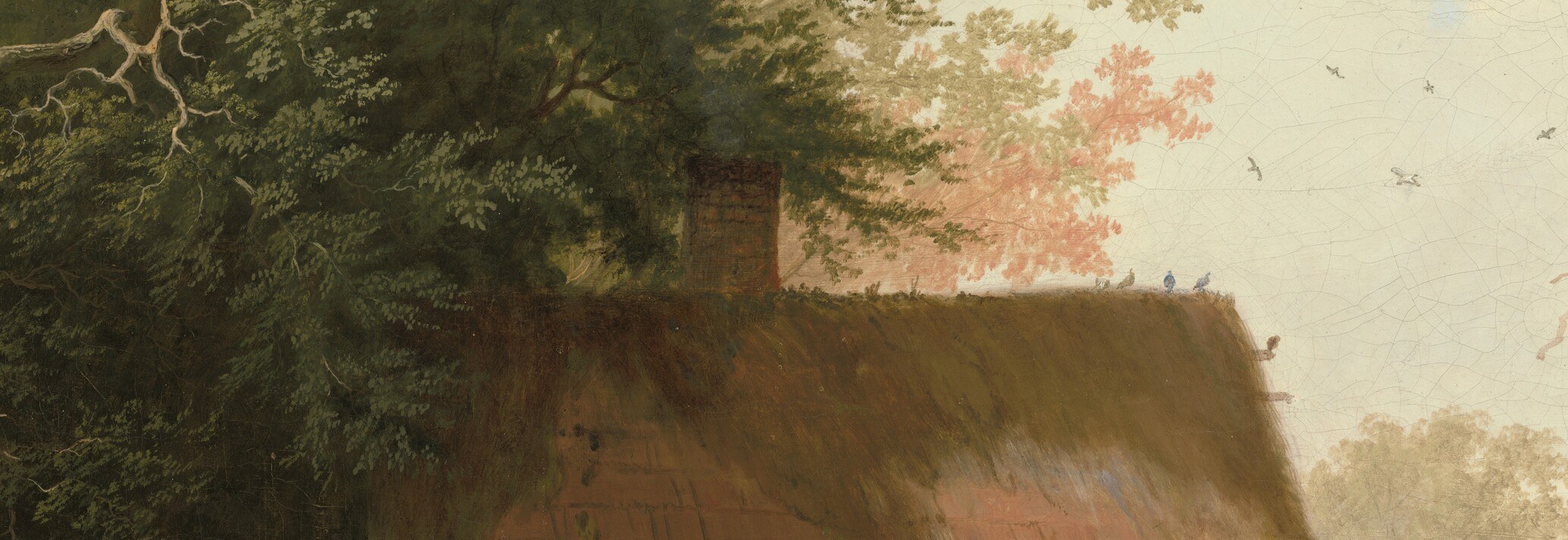 The late sun still catches the old roof.