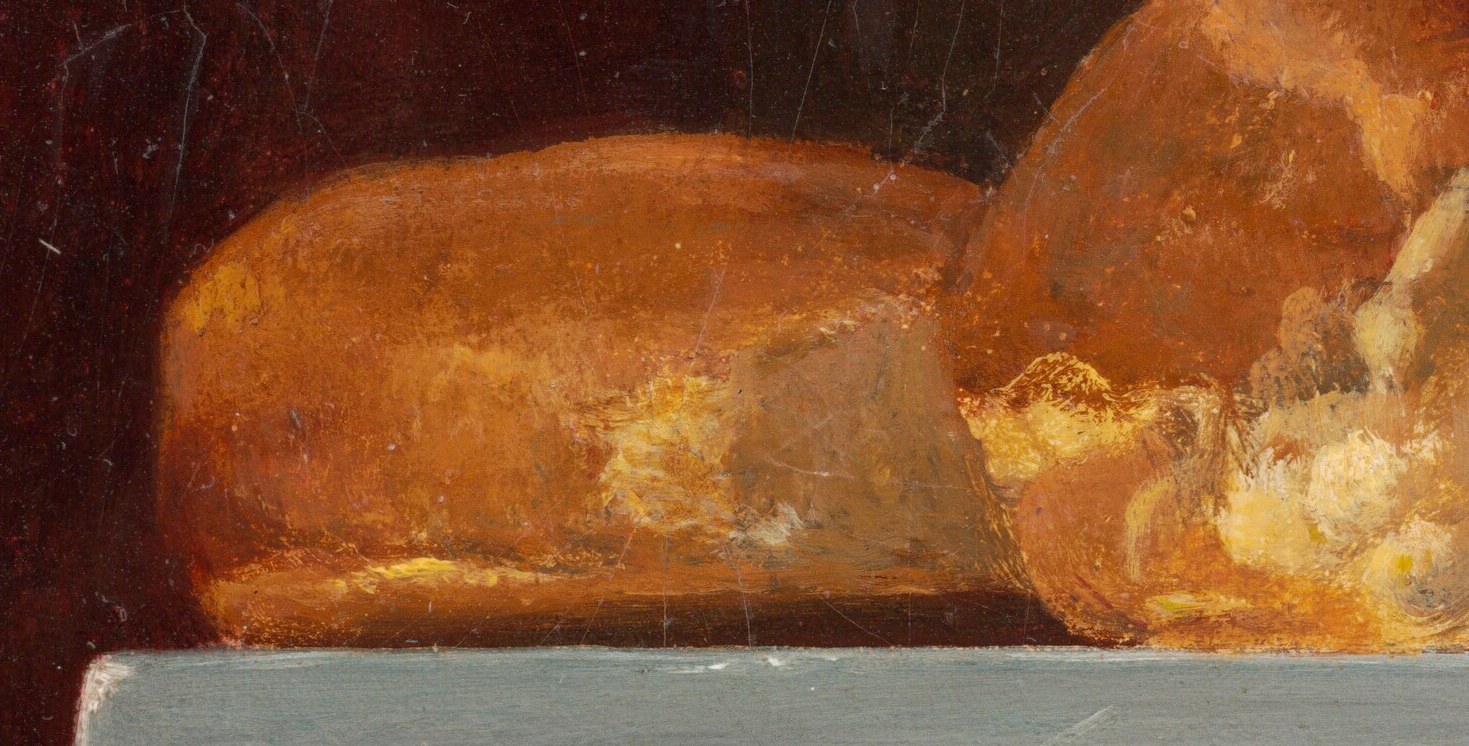 He used thin layers of oil paint to create depth.
