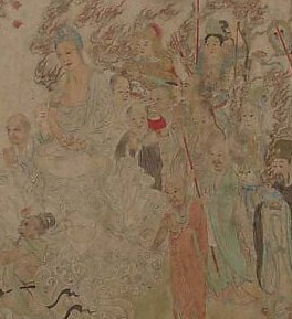 Gold leaf on a Buddhist scroll was a donation, a merit.