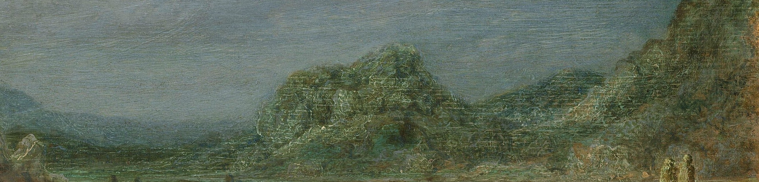 But in oil, he made mountains that dissolve into haze.