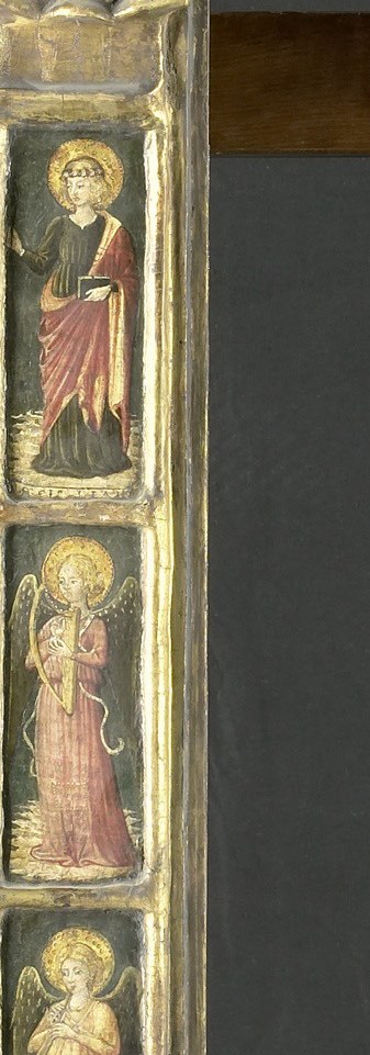 Saint Cecilia, patroness of music, at the organ.