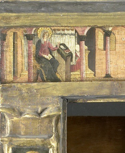 The Annunciation. Gabriel brings the news to Mary.