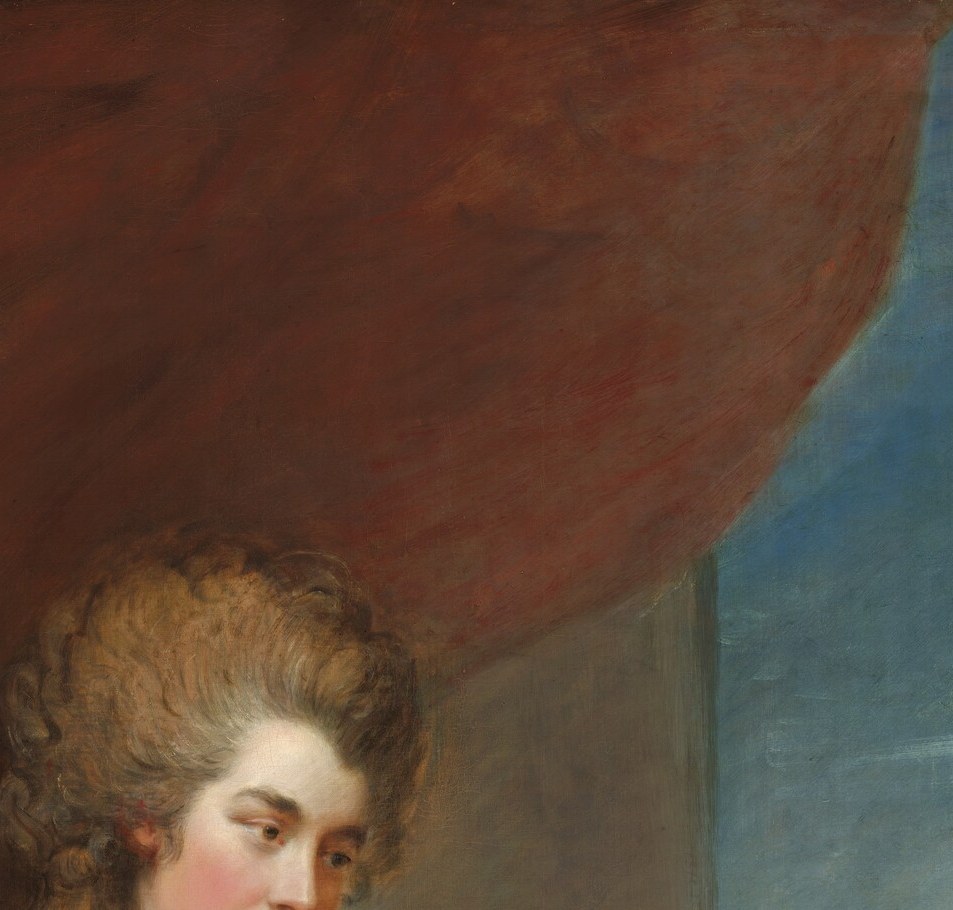 Gainsborough painted her gaze averted. He caught a private mood.