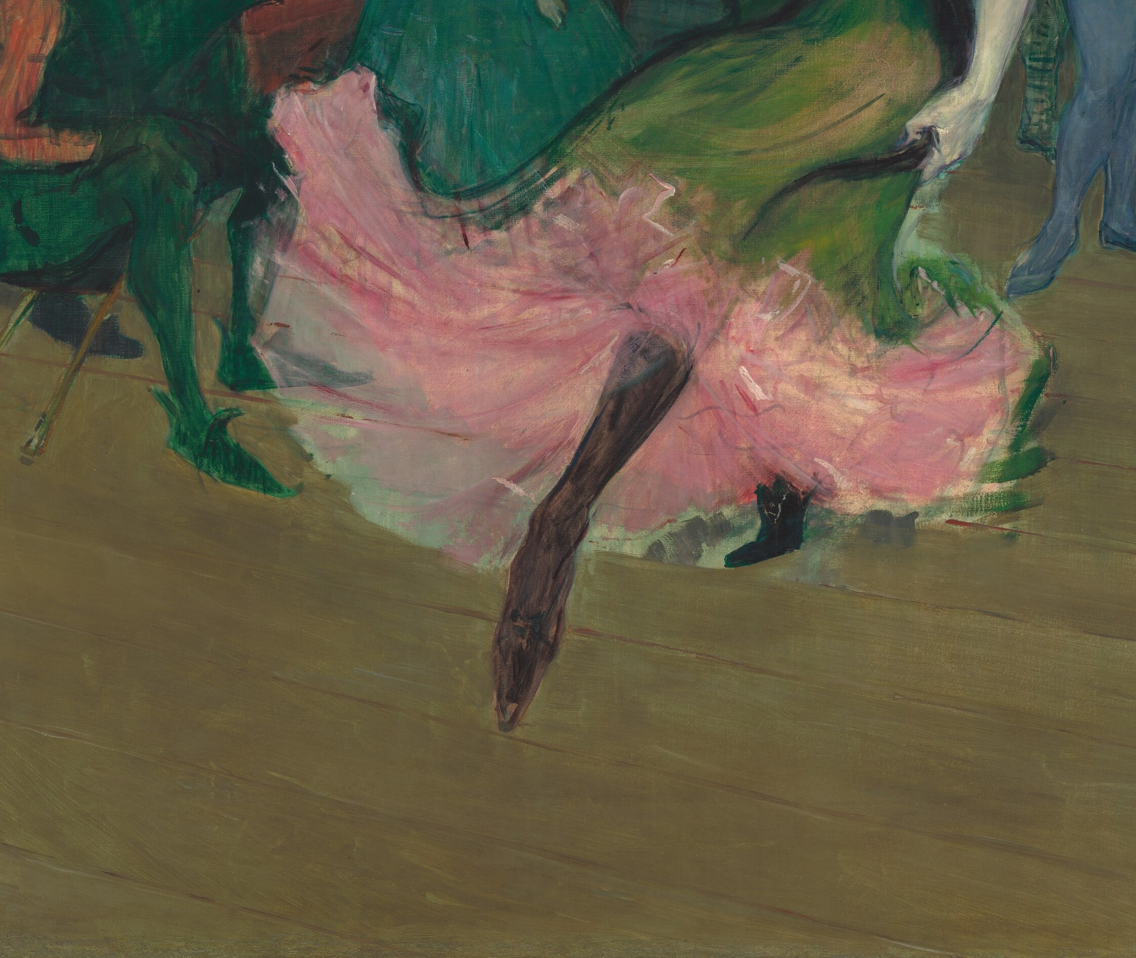 Look at the skirt. No shading. Just pure pink, flat like a poster.