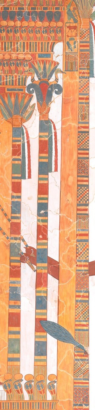 A full-scale copy of a 3,400-year-old tomb wall.