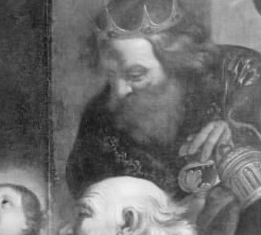 One king offers a ceremonial chalice.