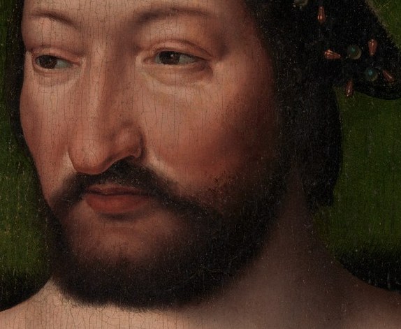 Carefully modeled facial hair anchors the sitter's identity and projects masculine vigor; the soft gradations show the painter's technical confidence