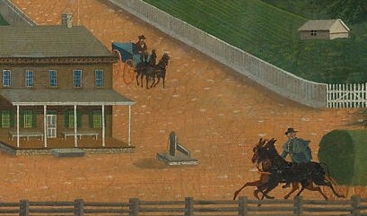Livestock signal that the almshouse ran a working farm , inmates grew their own food , turning an architectural record into a document of the institution's self-sufficiency economy.