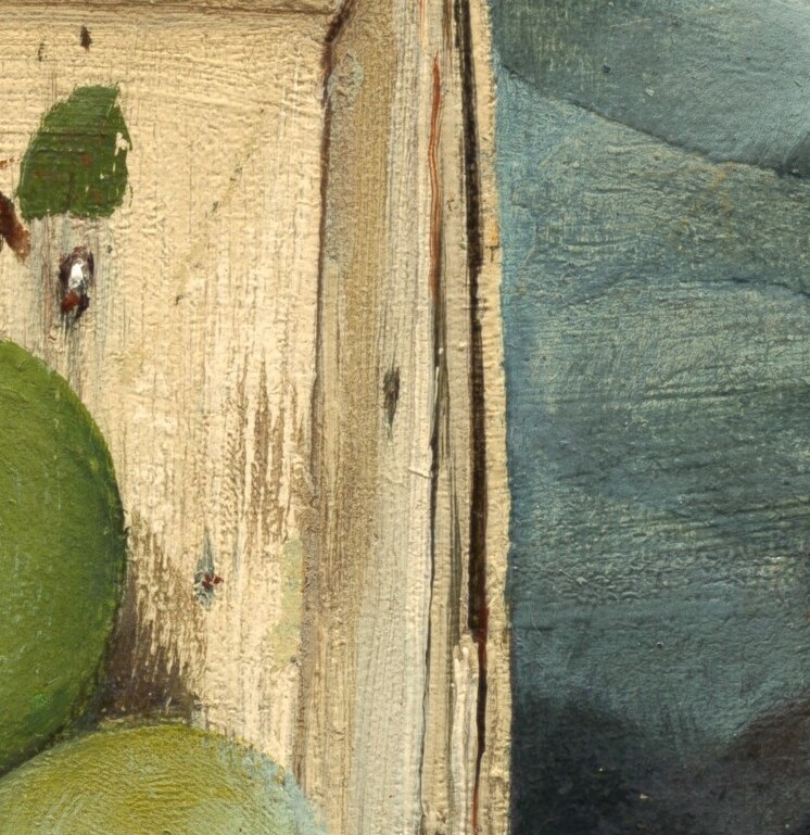 Look how he captures the subtle colors of green plums.