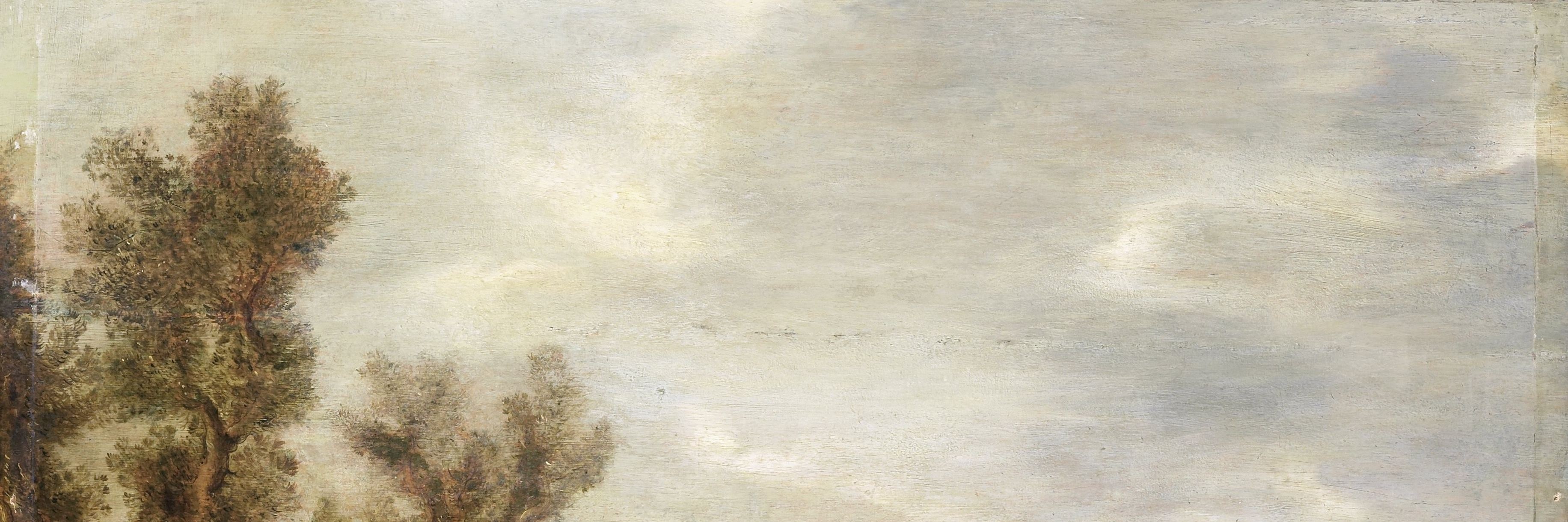 The painter used thin layers of pigment for this hazy depth.