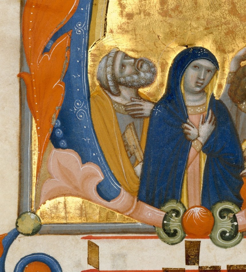 Her robe is ultramarine. The most expensive pigment.