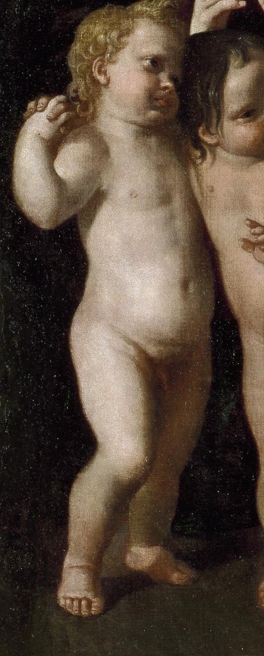 Angels, both cherubic and child-like, fill the space.