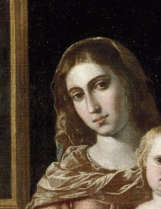Mary’s serene face conveys maternal love.