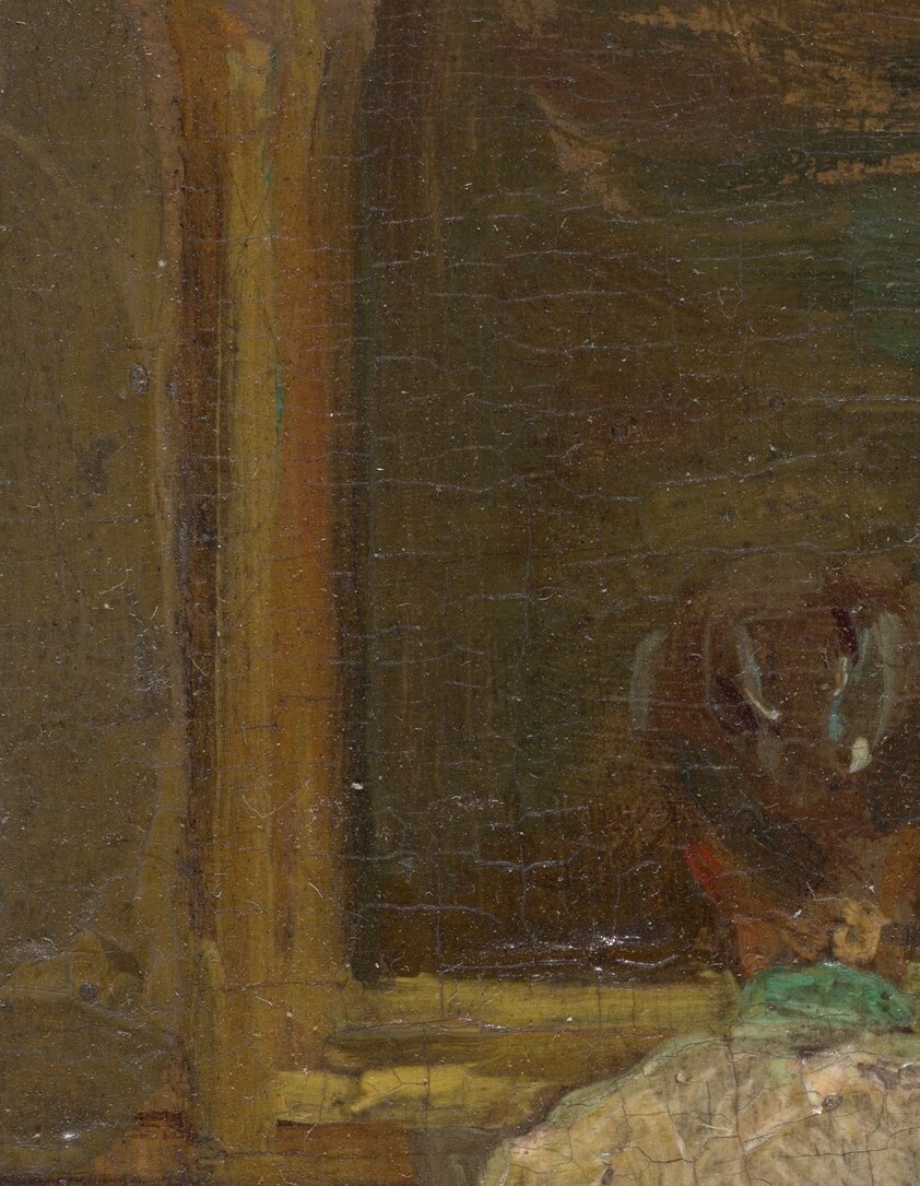 A double portrait with no faces.