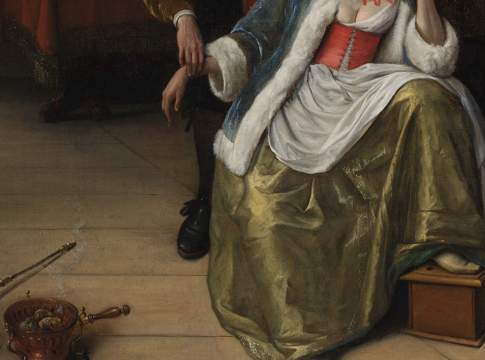 Yellow-green (jonquil) was the color of 'green sickness' (chlorosis), the period diagnosis for lovesick young women , the dress color is a medical clue, not mere fashion