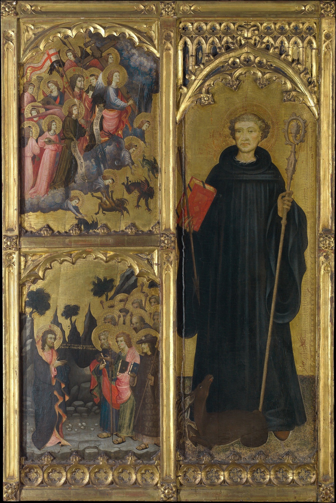 The gold was laid down first, before any figures.