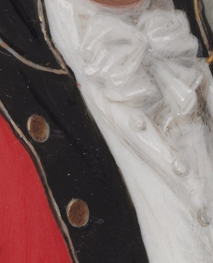 The intricate gold braiding and fringe of the epaulette demonstrate exceptional miniature painting skill.