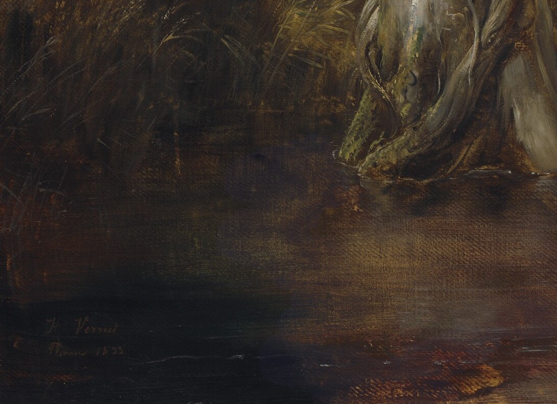 A hunter, a ghost in the marsh.