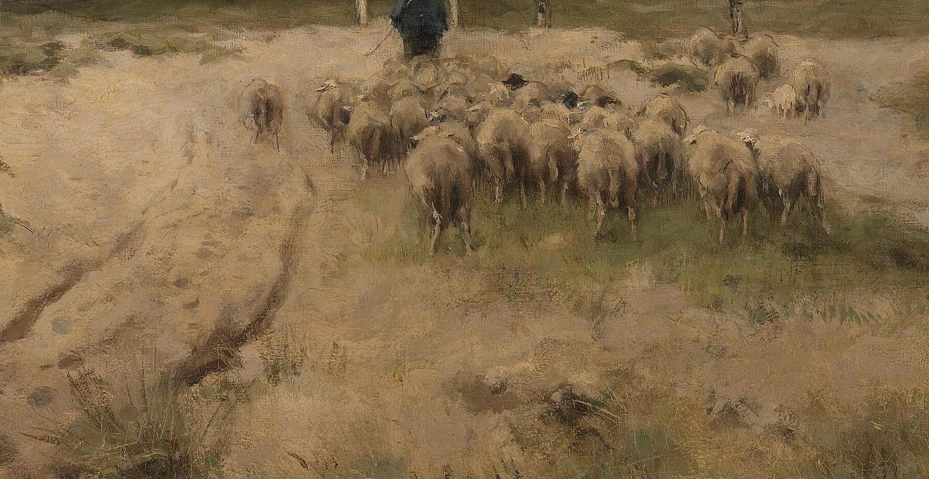 Anton Mauve painted this in 1887. His sheep scenes were so popular in America, some collectors paid extra.