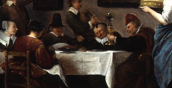 Look at the table with food.