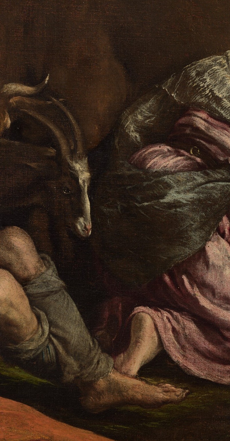 Deep in slumber, he sleeps through the miracle.
