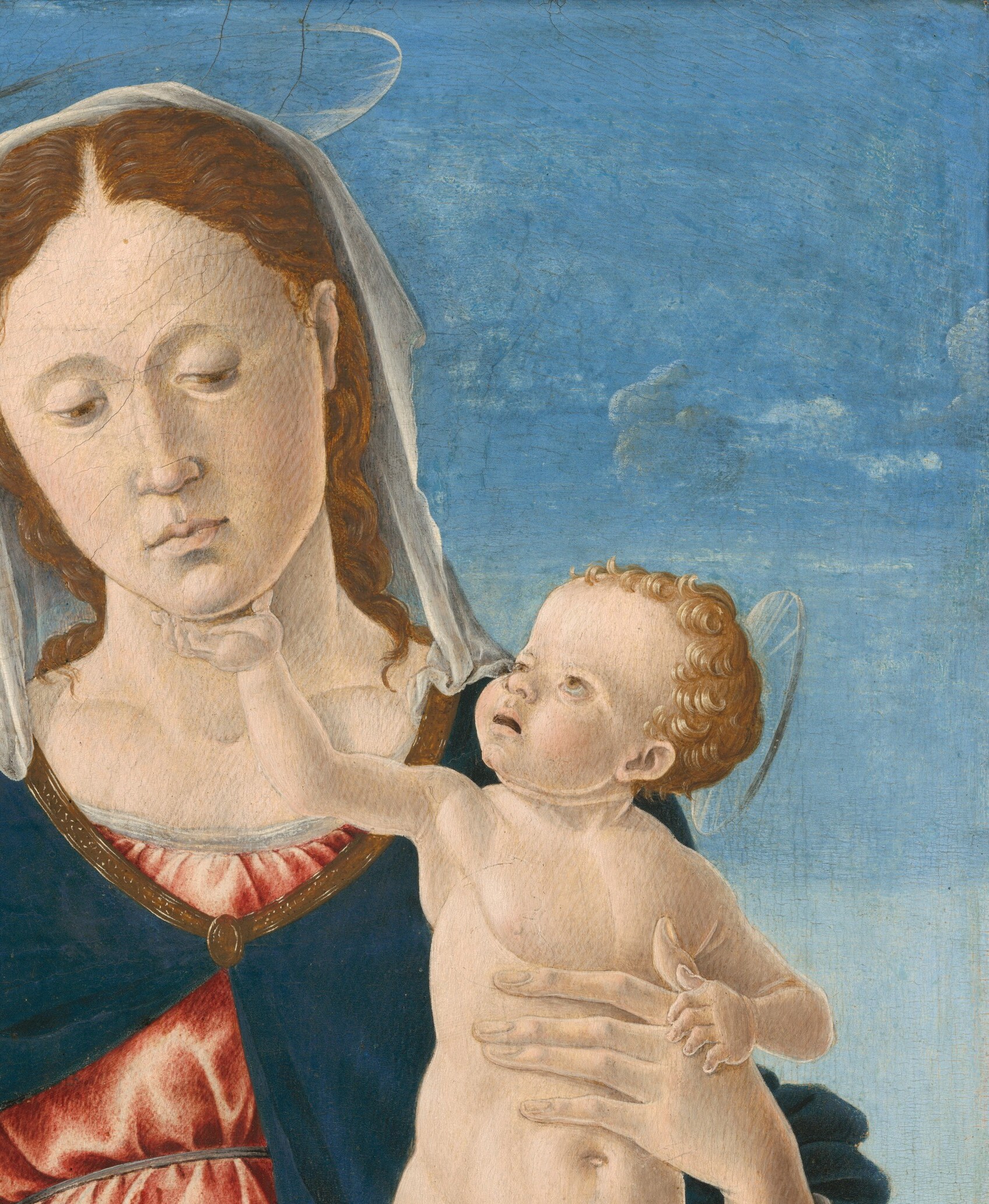 Ultramarine ground from lapis lazuli was more expensive than gold , its saturated, even handling across a broad field demonstrates Antonello's control of oil medium over traditional tempera.