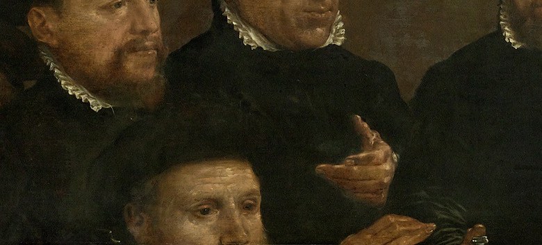 It shows members of Amsterdam's civic guard, the Schutterij.