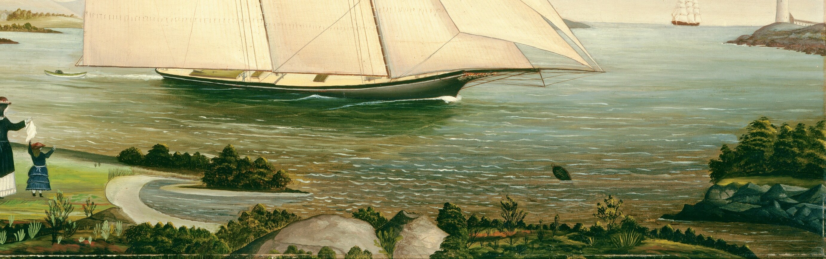 Then, look how the water mirrors the boat and the bright sky.