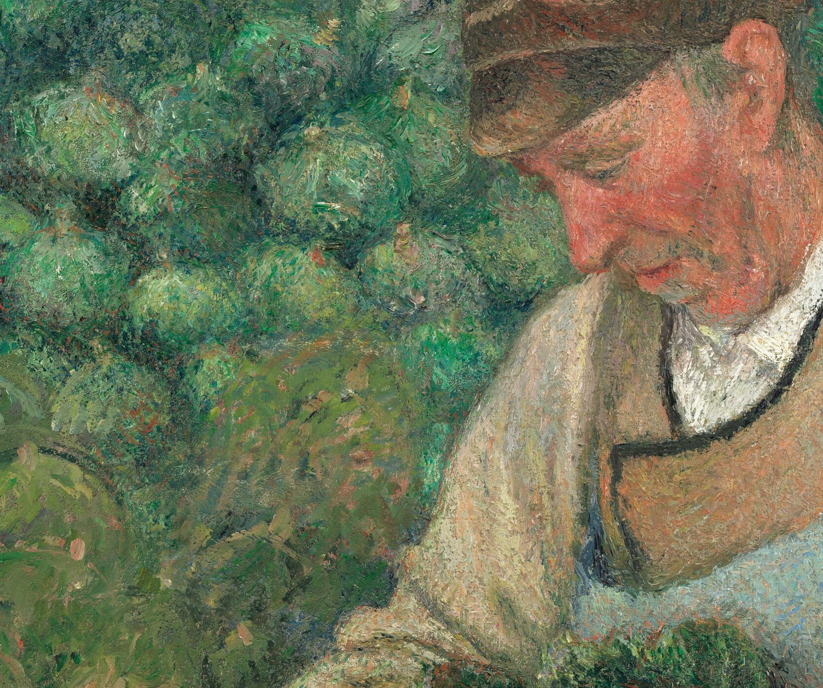 So every bumpy ridge of paint is also a record of labor, the artist's own.