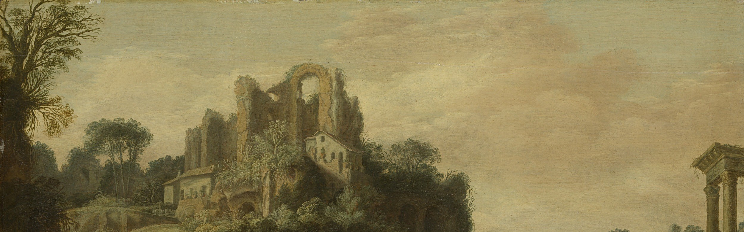 Creates a sense of depth and distance, typical of atmospheric perspective.