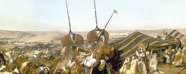 It shows the 1843 capture of Emir Abdelkader's mobile camp, his 'smala'.
