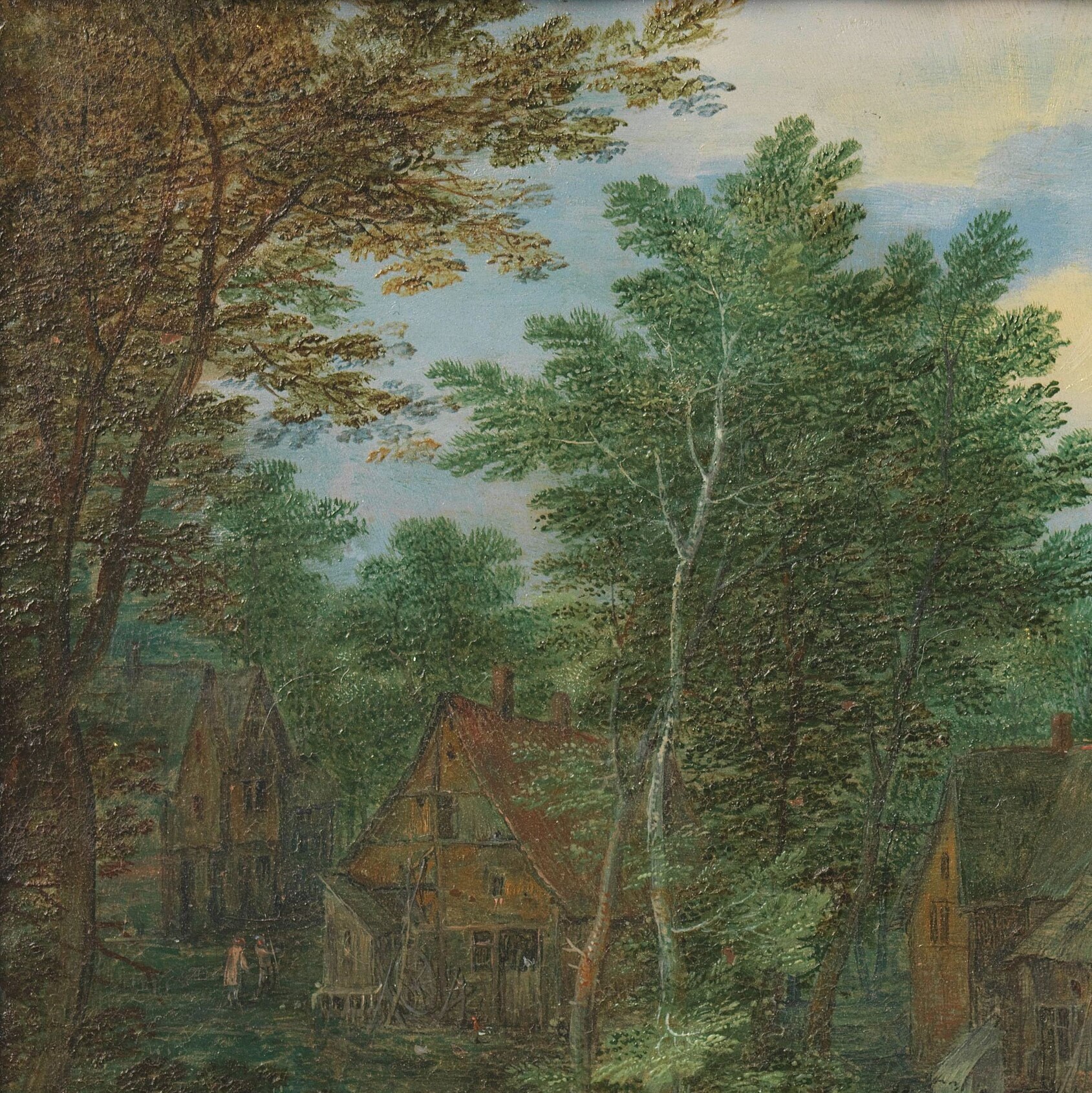 Its dense foliage and prominent position suggest nature's dominance or a landmark.