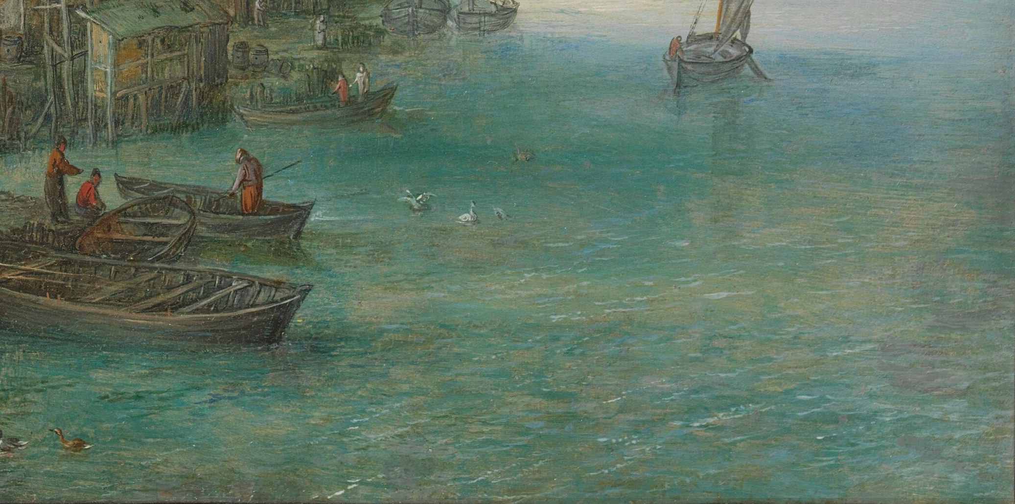 The metal underneath makes the water luminous.