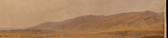 The gentle recession into atmospheric haze demonstrates aerial perspective; the hills are barely distinguishable from sky, embodying Gifford-school luminism's dissolution of solid matter.