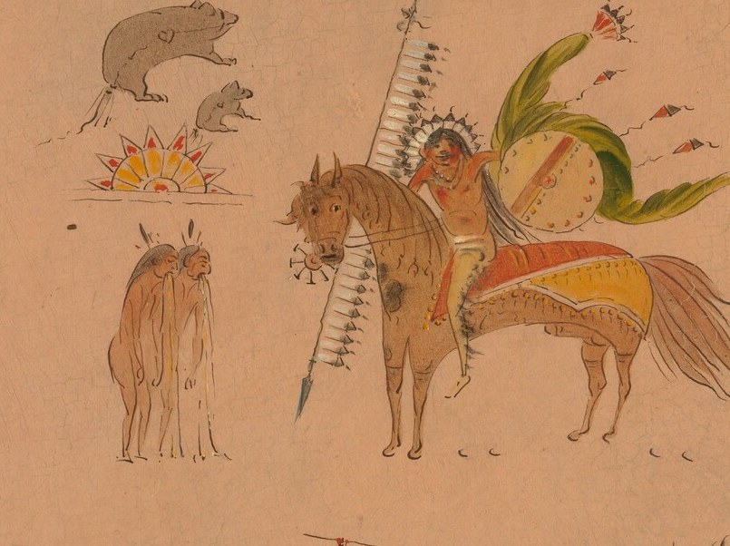 This painting reproduces a Pawnee ceremonial robe.