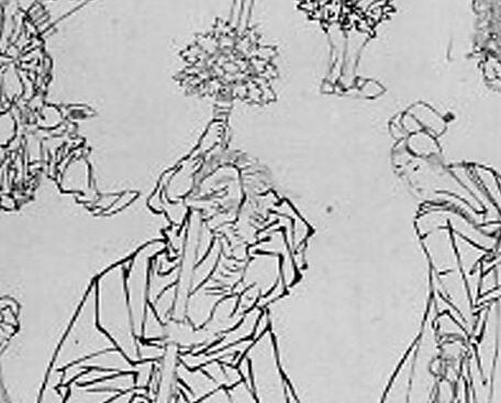 The artist showed a demon as a worshipper.