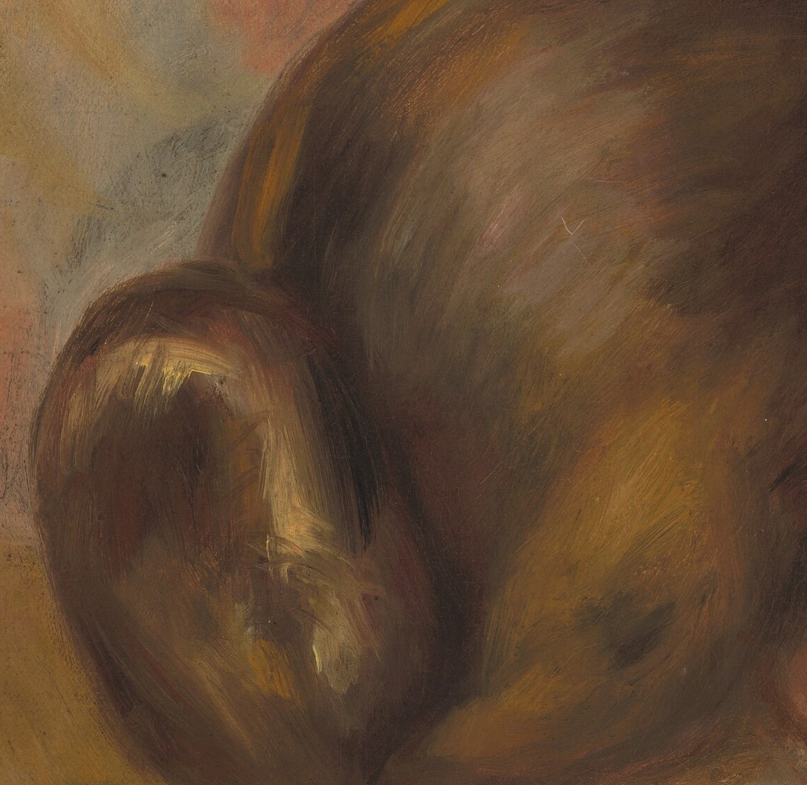 The soft rendering of the hair suggests its texture and volume.