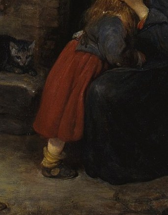 The vibrant red of the skirt is a striking visual element that draws the eye and adds a touch of warmth to the scene.