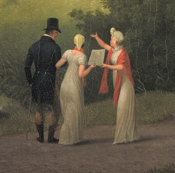 It’s Liselund Manor, in Denmark, painted in 1809.
