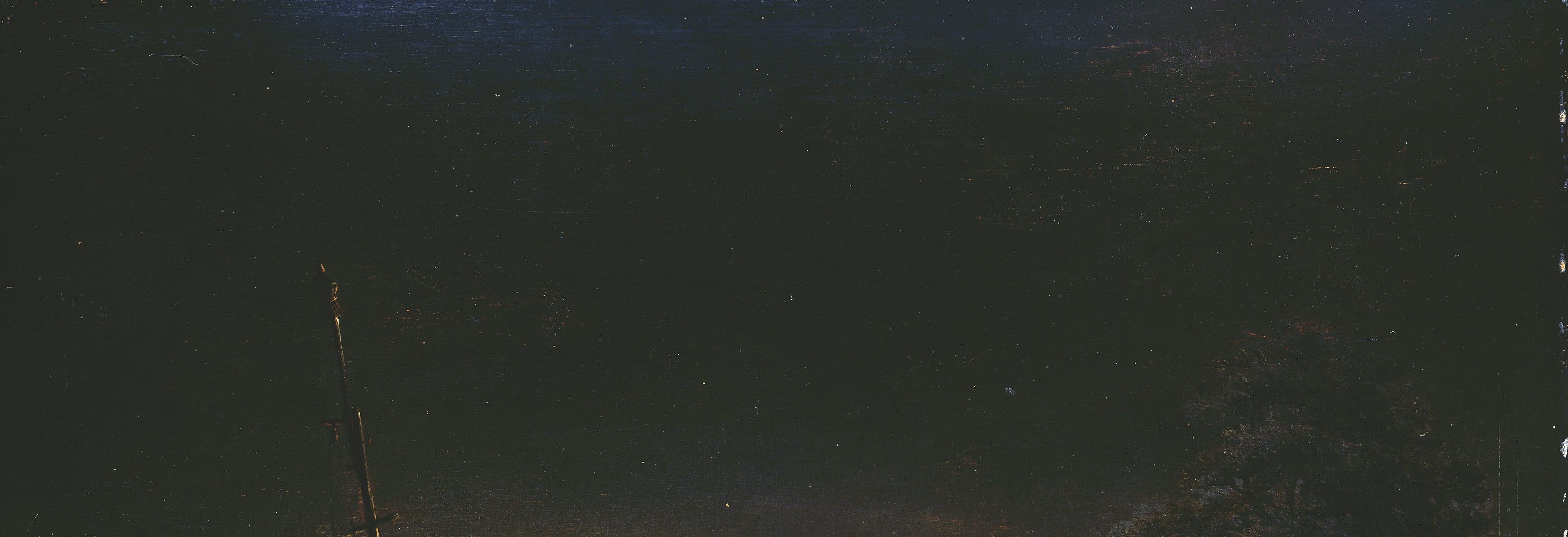 Deep blues and muted greens. He built the night from these.