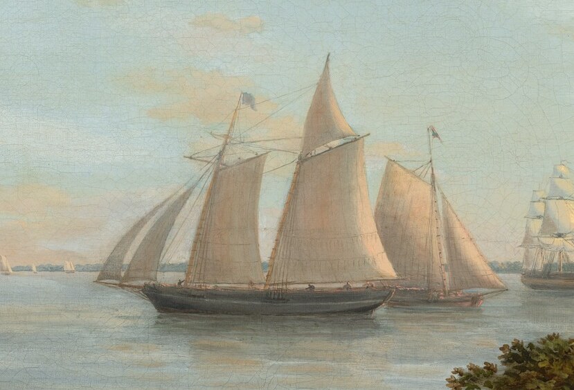 Large ships carried goods and people up and down the waterway.