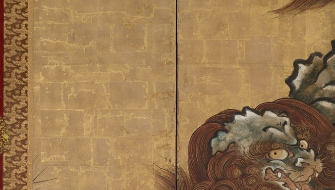 A lion and a tiger, locked in a stare.