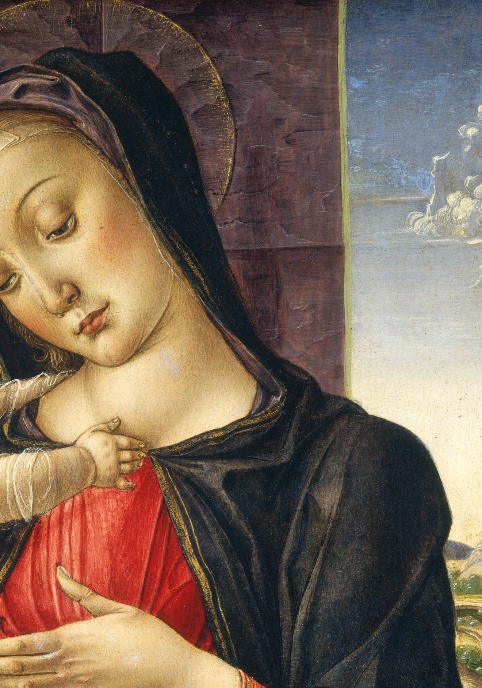 Yet this painter made the Christ Child’s skin look soft.