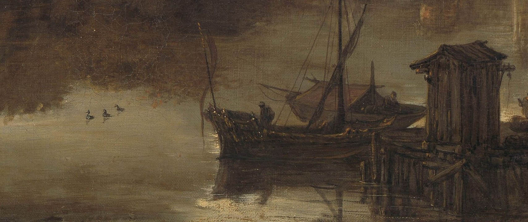Boats suggest daily life and commerce.