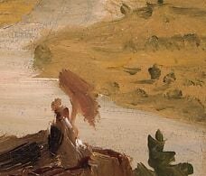 In the final work, he painted himself into the foreground. A witness.