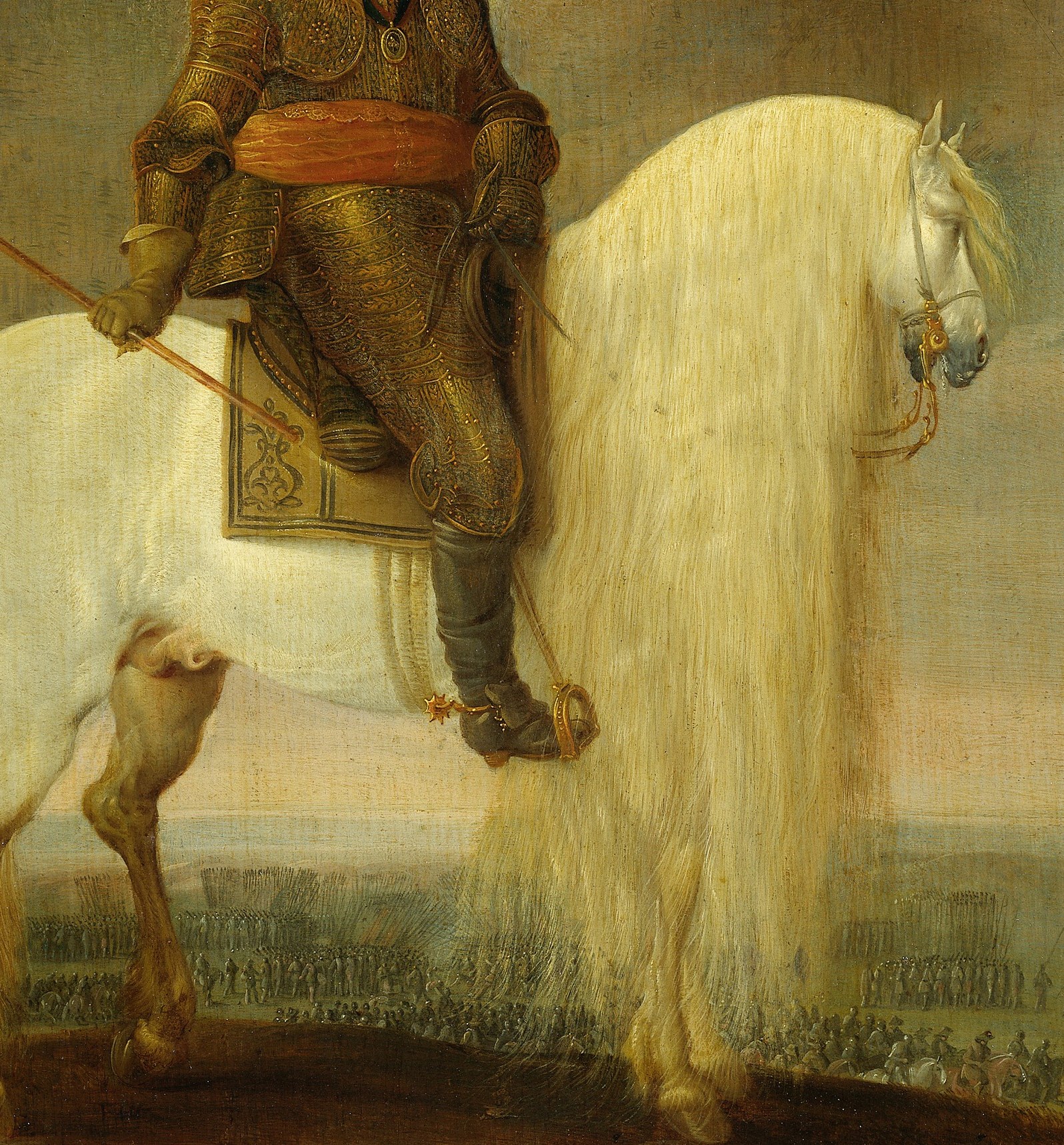 Prince Maurits received this white warhorse as his reward.